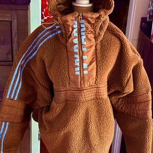 Adidas Ivy Park Brown teddy bear Hoodie size Large and XL unisex shorts set